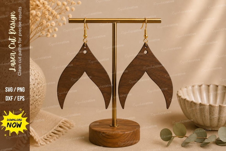 Abstract Leaf Earrings Laser Cut SVG File leaf earrings svg,