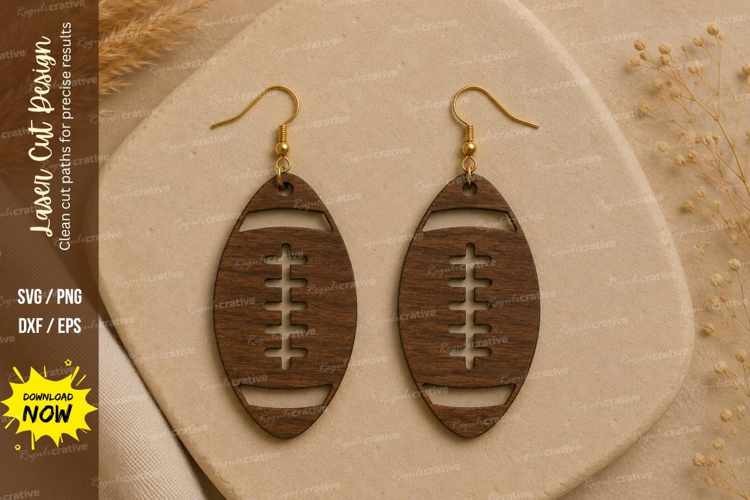 Football Earrings Laser Cut SVG File football earrings svg,