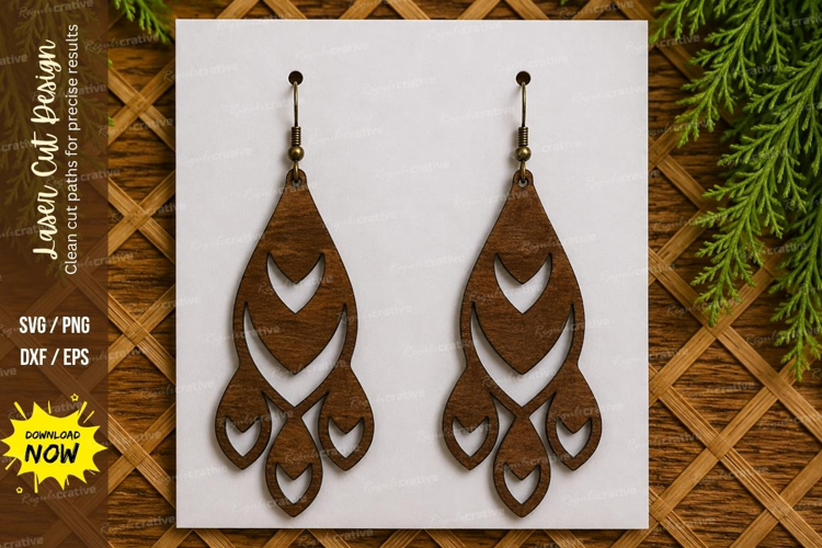 Layered Feather Earrings Laser Cut SVG File feather earrings