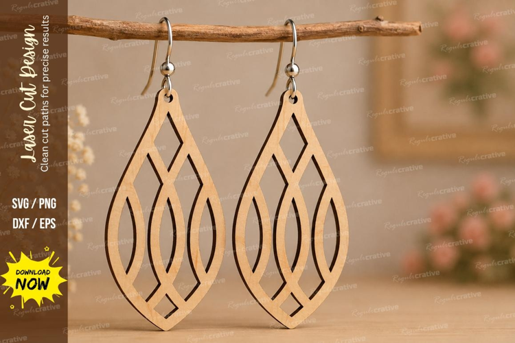 Layered Leaf Earrings Laser Cut SVG File leaf earrings svg,