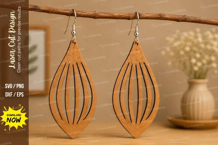 Open Leaf Earrings Laser Cut SVG File leaf earrings svg,