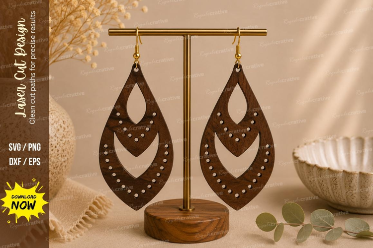 Layered Teardrop Earrings Laser Cut SVG File layered earring