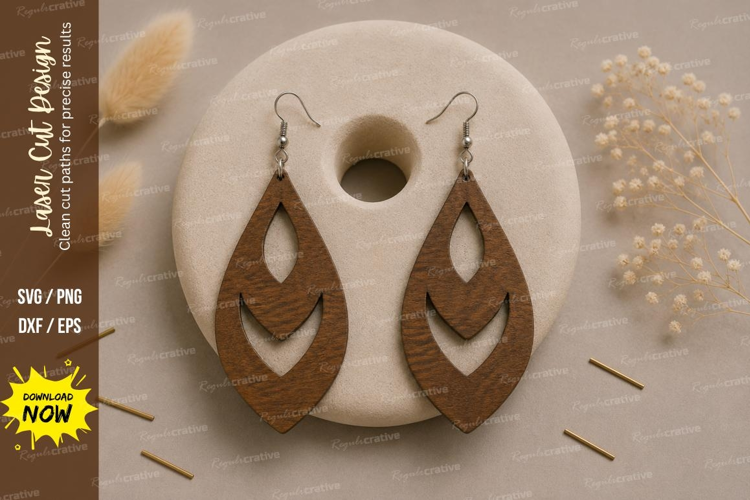 Chevron Teardrop Earrings Laser Cut SVG File chevron earring
