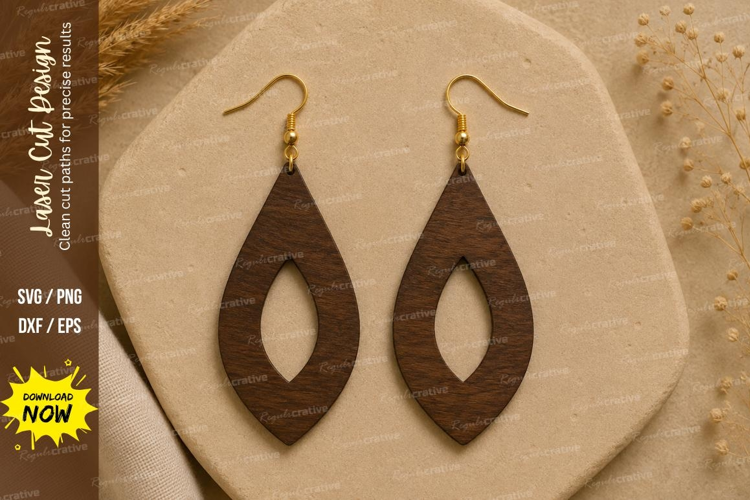 Open Teardrop Earrings Laser Cut SVG File teardrop earrings