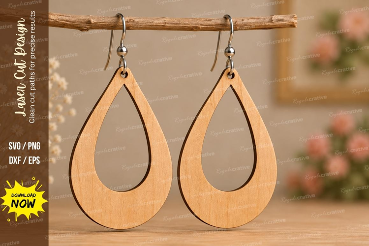 Open Drop Earrings Laser Cut SVG File open drop earrings svg