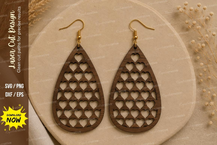 Lattice Drop Earrings Laser Cut SVG File lattice earrings sv