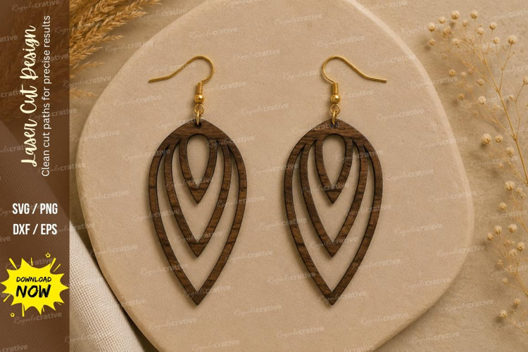 Nested Leaf Earrings Laser Cut SVG File leaf earrings svg,