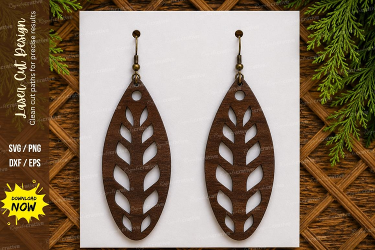 Leaf Cutout Earrings Laser Cut SVG File leaf earrings svg,