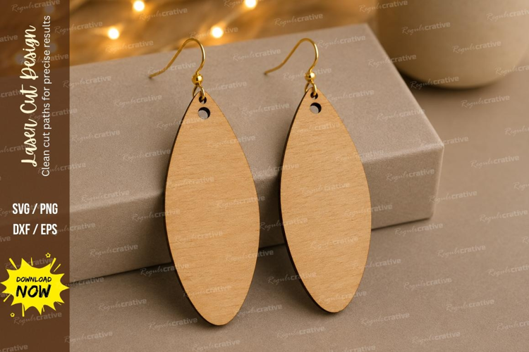 Minimal Oval Earrings Laser Cut SVG File minimal earrings sv