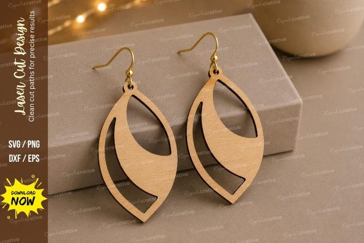 Modern Swirl Earrings Laser Cut SVG File swirl earrings svg,
