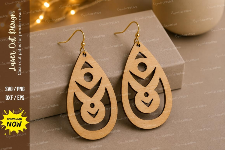 Layered Teardrop Earrings Laser Cut SVG File layered teardro