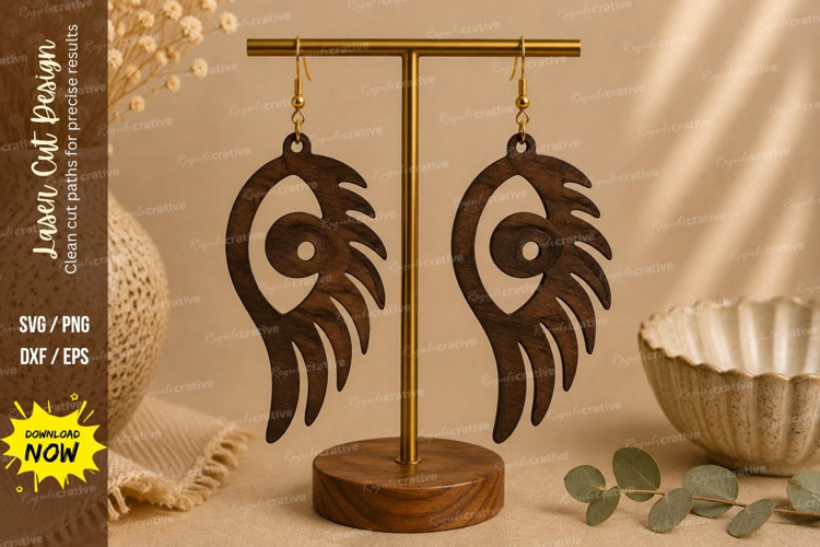 Tribal Feather Earrings Laser Cut SVG File tribal earrings
