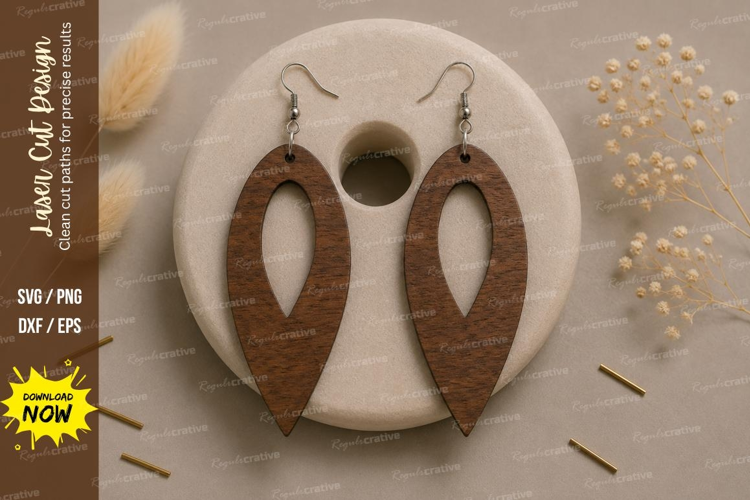 Open Teardrop Earrings Laser Cut SVG File open teardrop earr