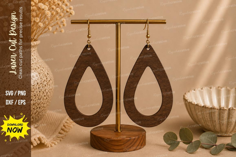 Classic Teardrop Earrings Laser Cut SVG File teardrop earrin