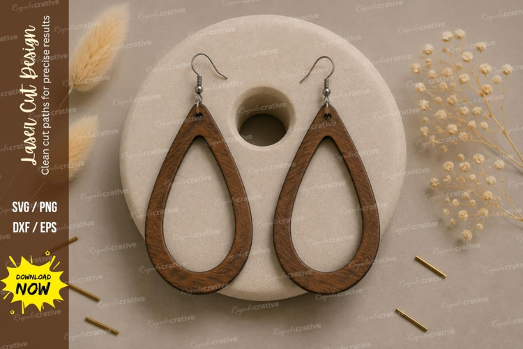 Large Open Drop Earrings Laser Cut SVG File open drop earrin