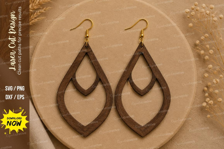 Double Teardrop Earrings Laser Cut SVG File double teardrop