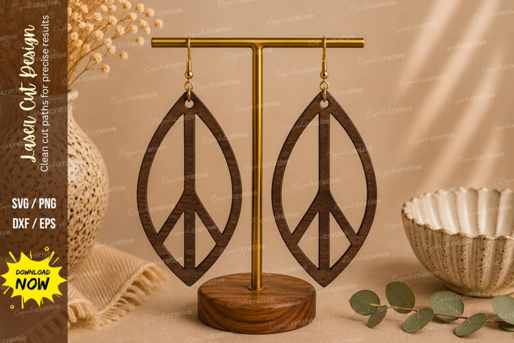 Geometric Leaf Earrings Laser Cut SVG File geometric leaf sv