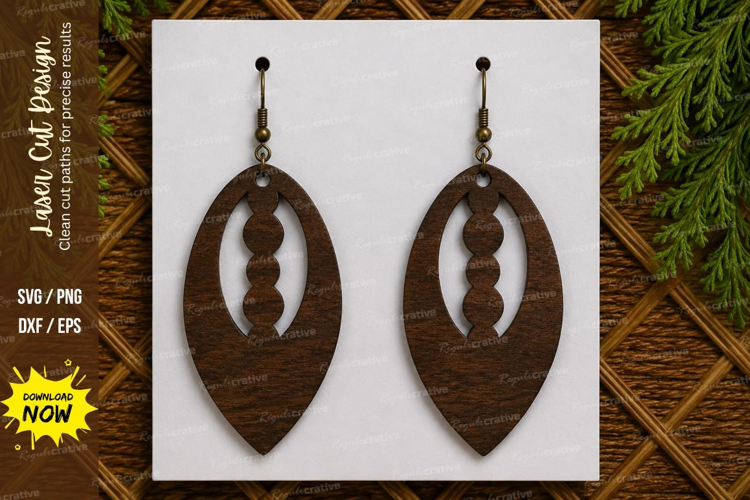 Abstract Oval Earrings Laser Cut SVG File abstract earrings