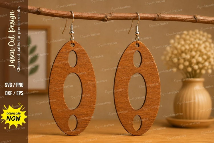 Double Oval Earrings Laser Cut SVG File double oval earrings
