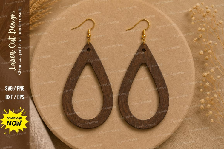 Classic Teardrop Earrings Laser Cut SVG File classic earring