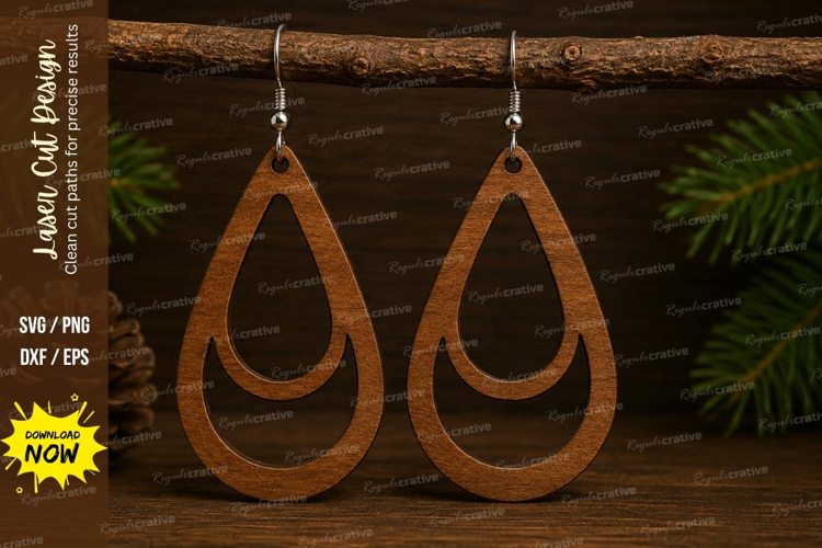 Double Teardrop Earrings Laser Cut SVG File double teardrop