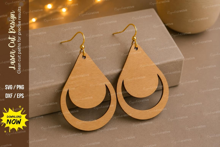 Layered Swirl Earrings Laser Cut SVG File layered earrings