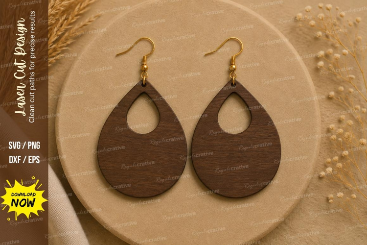 Simple Drop Earrings Laser Cut SVG File simple earrings svg,