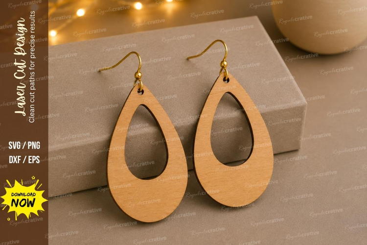 Classic Teardrop Earrings Laser Cut SVG File classic earring