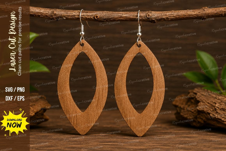 Leaf Shape Earrings Laser Cut SVG File leaf earrings svg, wo