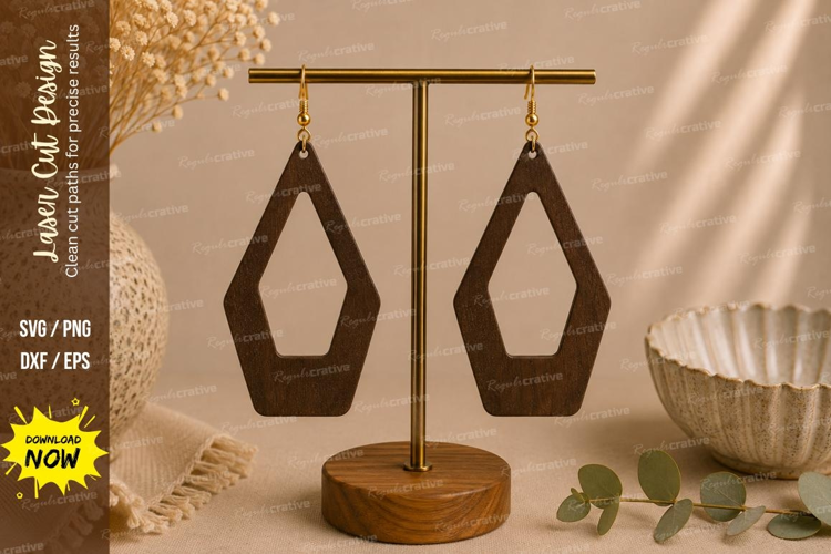 Geometric Pentagon Earrings Laser Cut SVG File geometric ear