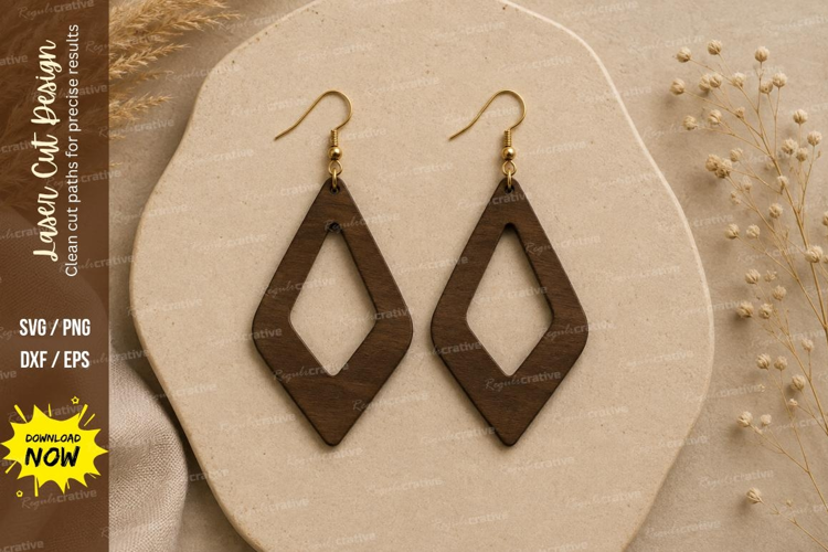 Double Diamond Earrings Laser Cut SVG File double diamond ea