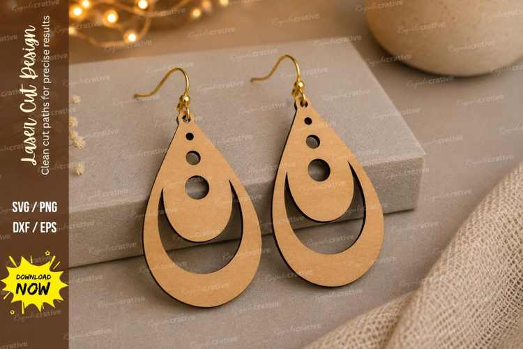 Layered Crescent Earrings Laser Cut SVG File crescent earrin