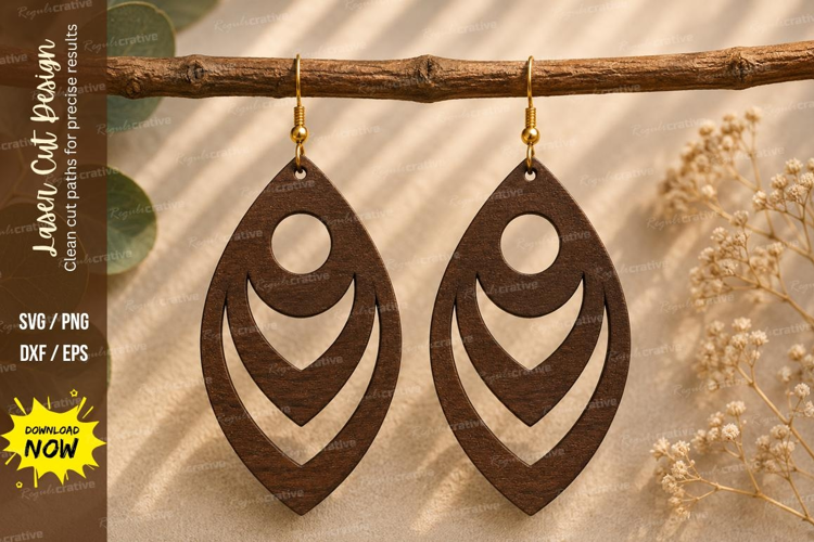 Layered Chevron Earrings Laser Cut SVG File layered chevron