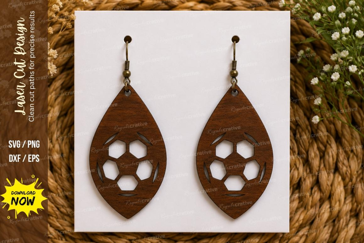 Soccer Ball Earrings Laser Cut SVG File soccer ball earrings