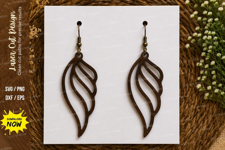Flame Leaf Earrings Laser Cut SVG File flame earrings svg,