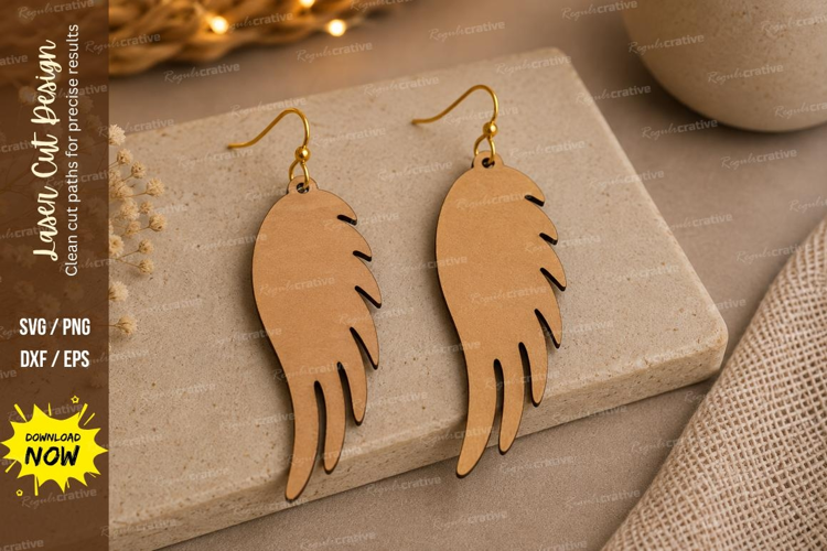Angel Wing Earrings Laser Cut SVG File angel wing earrings,