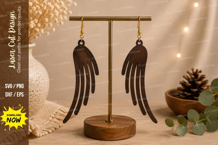 Long Fringe Earrings Laser Cut SVG File fringe earrings svg,