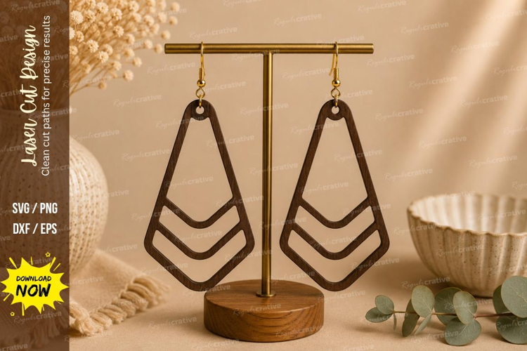 Chevron Drop Earrings Laser Cut SVG File chevron earrings sv