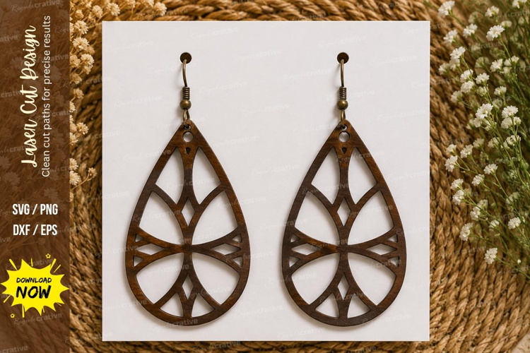Floral Lattice Earrings Laser Cut SVG File floral earrings