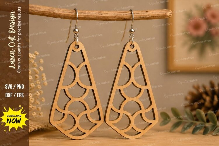 Bubble Teardrop Earrings Laser Cut SVG File bubble earrings example image 1