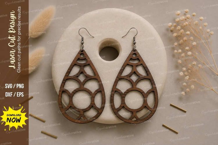 Bubble Teardrop Earrings Laser Cut SVG File bubble earrings