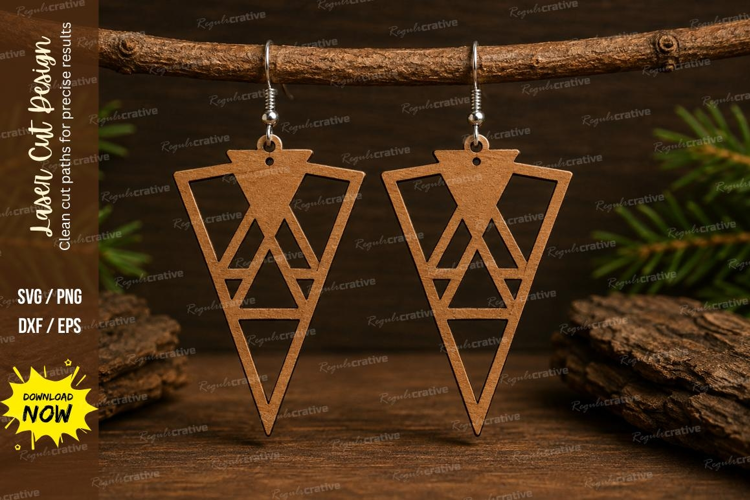 Geometric Triangle Earrings Laser Cut SVG File triangle earr