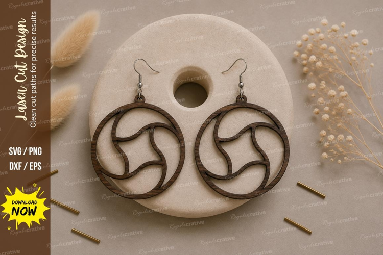 Triple Swirl Earrings Laser Cut SVG File triple swirl earrin