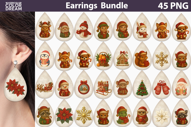 Vintage Christmas Teardrop Earrings Bundle