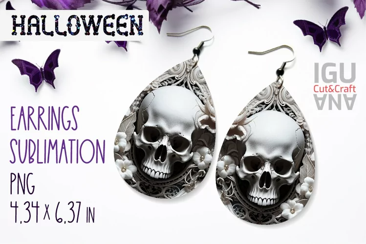 3d Halloween Teardrop Earrings. Skull earring Skull keychain