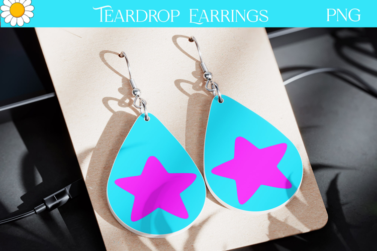 Neon Star Teardrop Earrings | Earrings