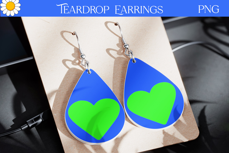 Neon Heart Teardrop Earrings | Bright Pop Art Earrings