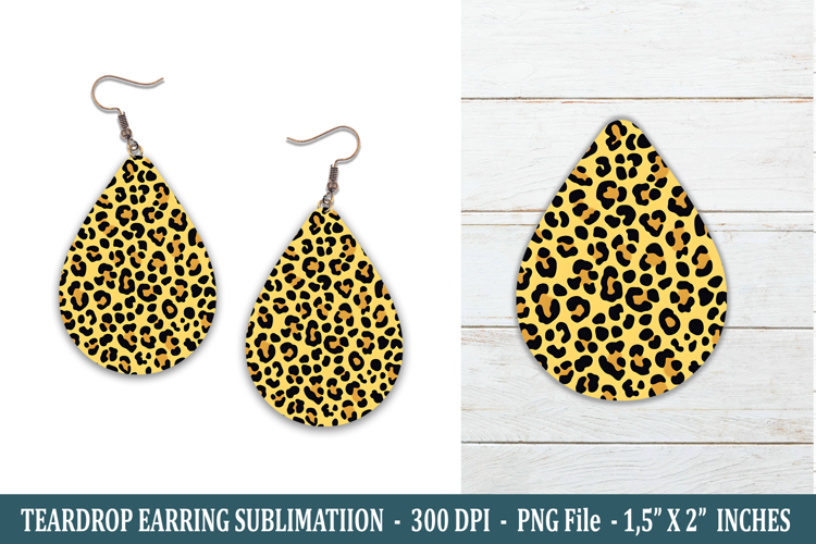 Leopard Print Teardrop Earring | Earring Sublimation