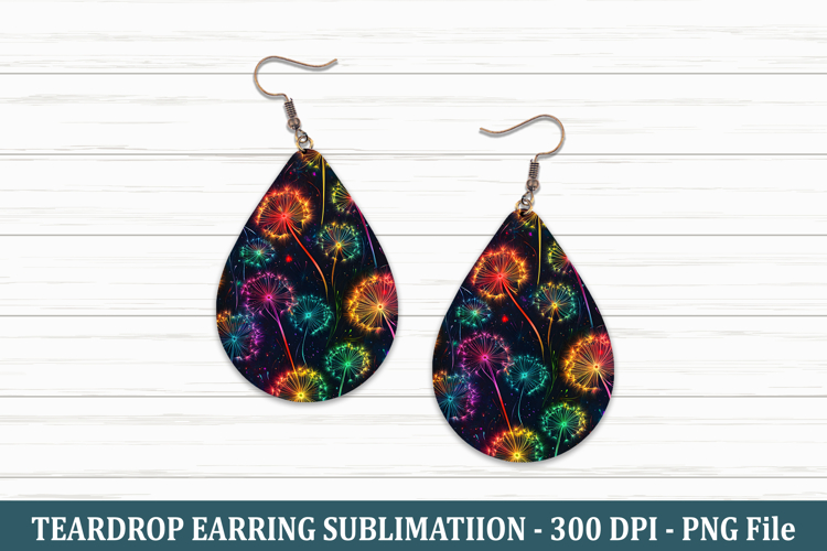 Neon Dandelion Teardrop Earring | Teardrop Earring