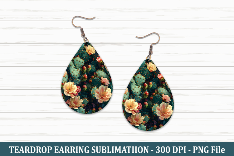 Cactus Flower Teardrop Earring | Teardrop Earring